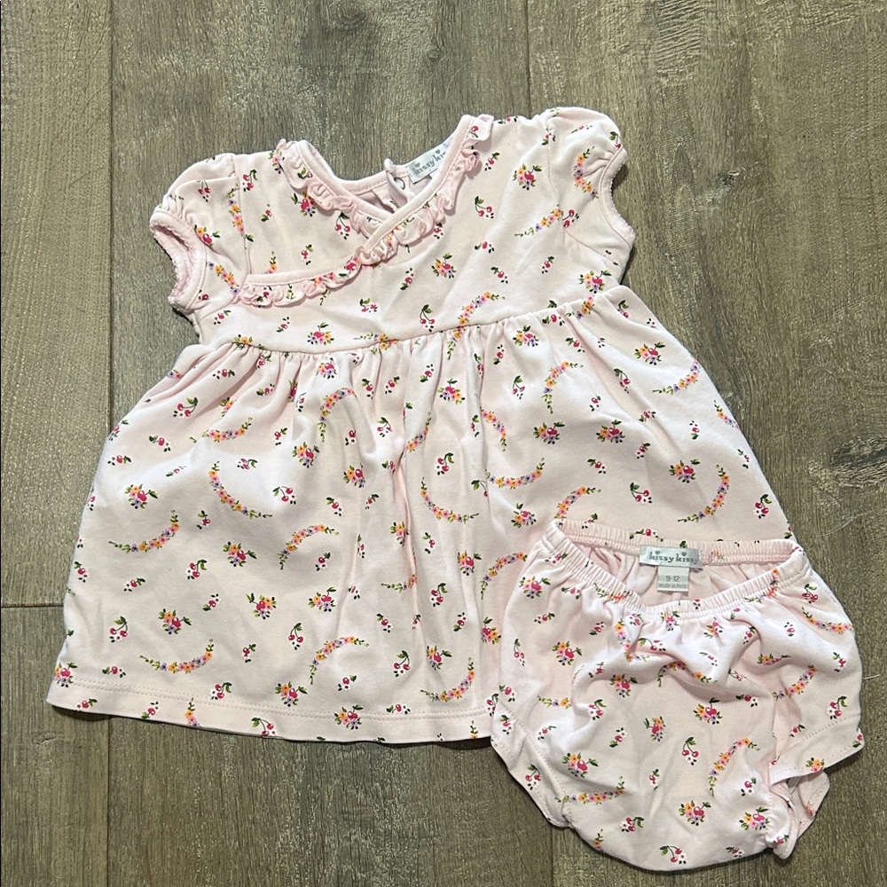 Kissy Kissy Floral Pink Baby Dress and bloomer set